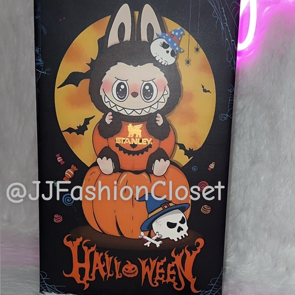 LABUBU Halloween Tumbler - Glossy Black and Orange 🎃 - Picture 3 of 3
